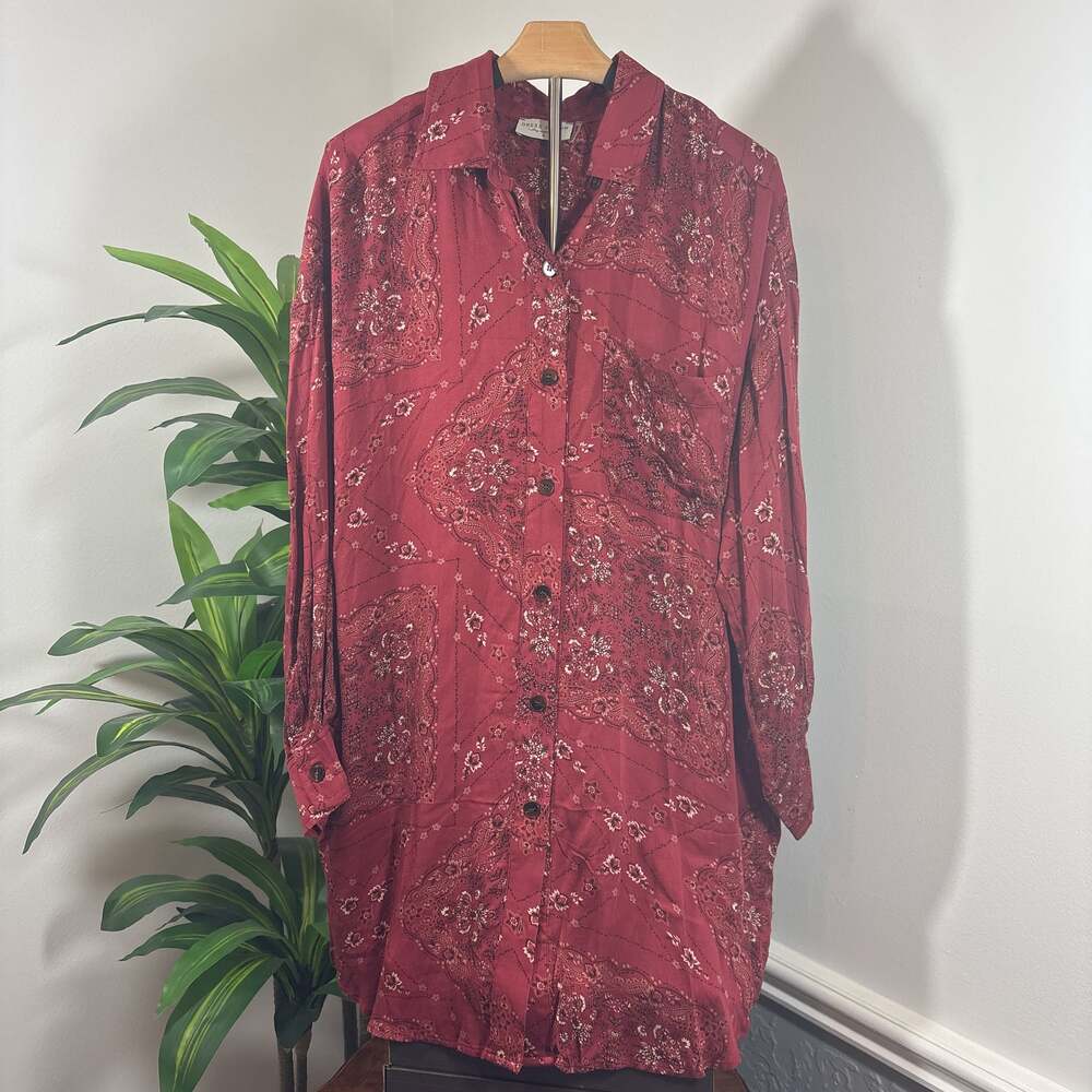 Dress Forum Los Angeles Fara Dress Button Down Floral Print Small Womens